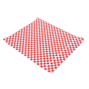 Papel antigrasa blanco/rojo 100un 30x30